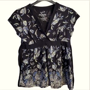 Women's 100% cotton Currents XL Top. Cap sleeve.